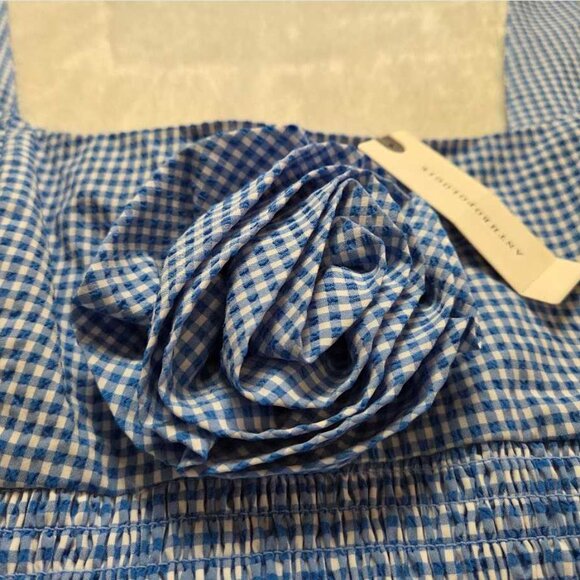 New L Anthropologie x Maeve smocked rosette drop-waist mini dress - Picture 5 of 11